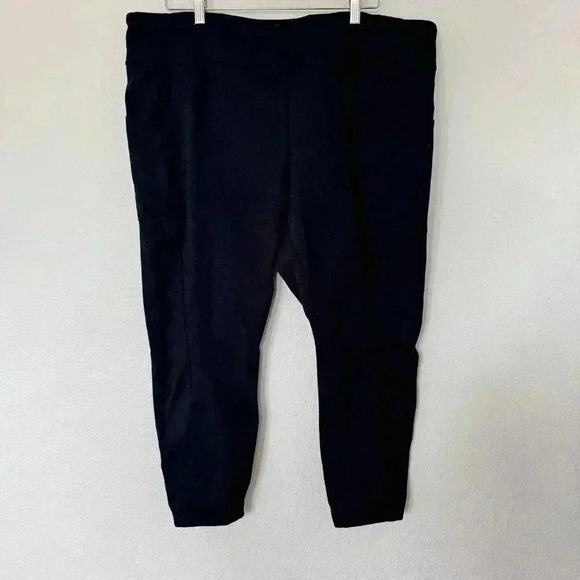 LANDS END Mid Rise Knit Leggings Stretch Cotton Black Size 24W 26W 3X - Picture 2 of 6